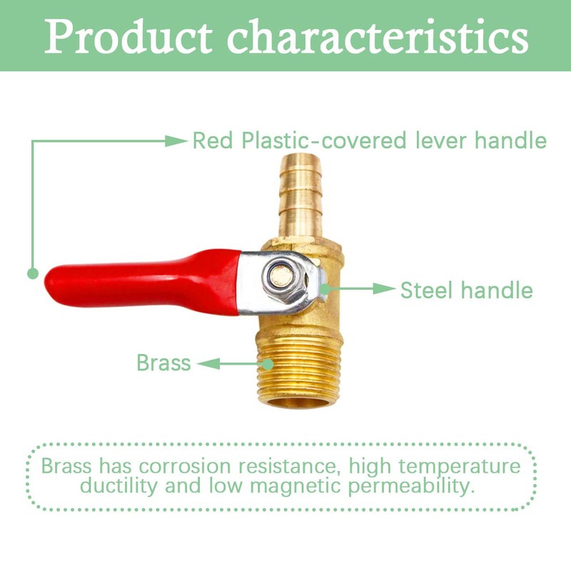 Tnuocke 2pcs Brass 3/8" NPT Male Thread x 3/8" Hose