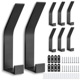flintronic Coat Rack Hooks Wall Mounted, 8PCS Coat Rack Hooks Wall Mounted, Aluminum Alloy Hook, Upper and Lower Single Hook for Kitchen, Bathroom, Living Room, Toilet, Office
