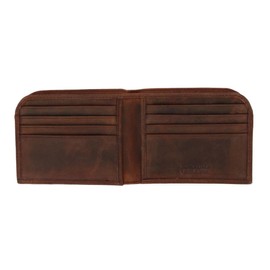 Men's Vintage Hunter Leather Curved Front Pocket Wallet, charcoal