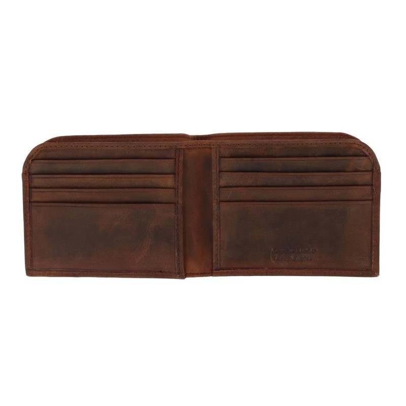 Men's Vintage Hunter Leather Curved Front Pocket Wallet, charcoal