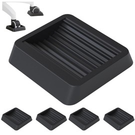 (TUISKU) Caster Stoppers, Set of 5, Gaming Chair, Hank, Handle Controller, Furniture, Wheel Chock, Fixed Polyurethane (Black)