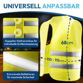 VANEJA VANEJA Warnwesten Auto 10er Set C Europaweit gltig nach Norm 2025 EN ISO 20471 C Reflektierende Kfz Warnweste C Warnschutzweste fr Erwachsene C High Visibility Vest