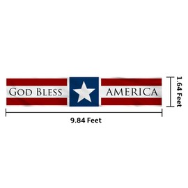 4th of July Decorations Outdoor Banner God Bless America Large Banner Stars and Stripes Yard Sign Indoor Wall Decorative Hanging Banner Patriotic Party Supplies Decor for Memorial Day Independence Day