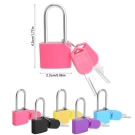 5 Pieces Suitcase Locks with Keys, Long Locker Padlocks Colored Long Suitcase Locks Metal Long Shackle Locks for Luggage Gym Locker Toolbox Cabinet (5 Colors)