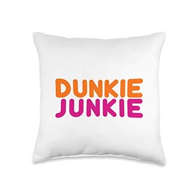 Tee Infinity Dunkie Junkie-Funny Coffee Lover Gift Throw Pillow, 16x16, Multicolor