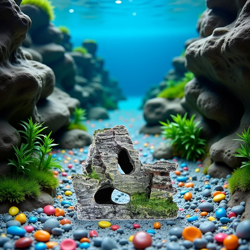 WaigN Artificial Moss Rock Aquarium Stone Cave – Resin Fish