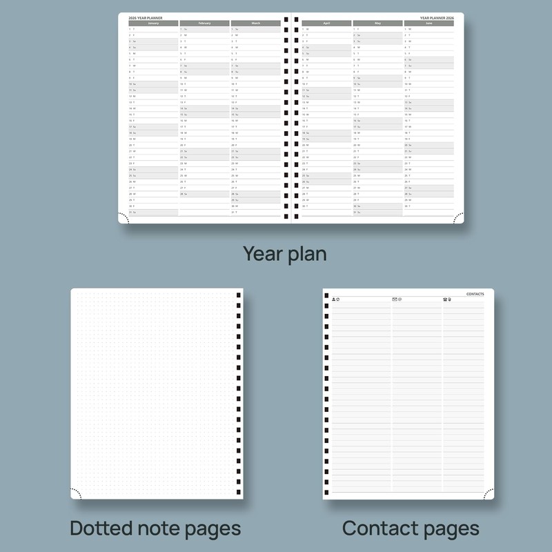 POPRUN 2026 Week to View Diary Large (26.5 x 21.5