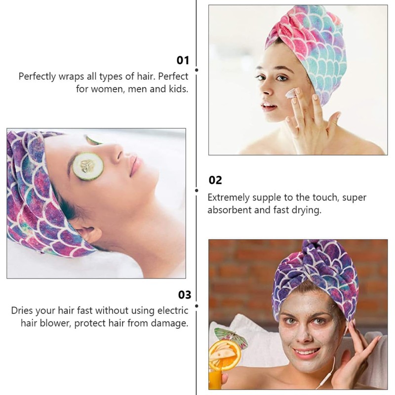 Toalla de Microfibra Superfina Diseño para Secar el Cabello 3