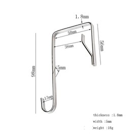 shangmay Over The Door Hook ,12Pcs Adjustable Over Door Hooks,Sturdy Metal Door Hangers for Hanging Clothes,Towels,Coats,Hats & More(Silver)