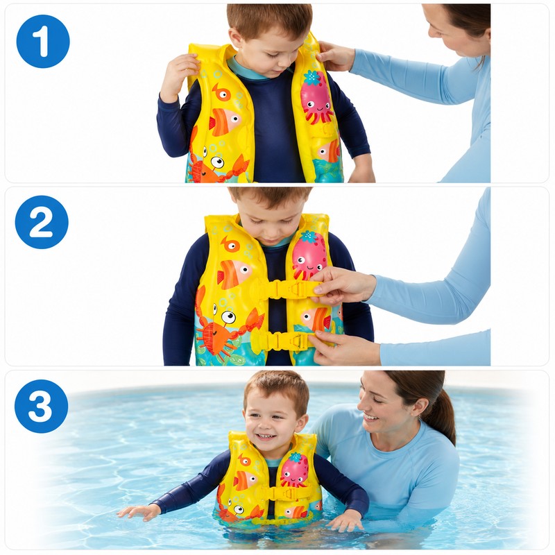Inflatable Swim Training Vest for Kids – Lightweight PVC Buoyancy