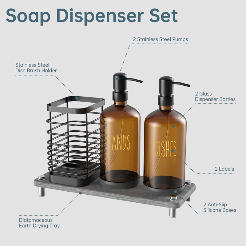 NiHome Countertop Soap Dispenser Set