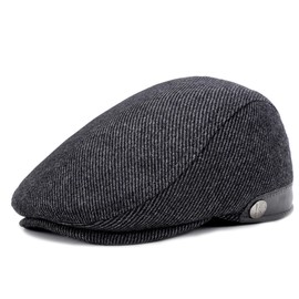 Superora Men's Flat Cap Beret Cap Cotton Unisex Hat 1920 Style Men's Flat Cap Winter Warm Flat Cap with Checked Pattern Cotton Hats, Grey (grey 1)