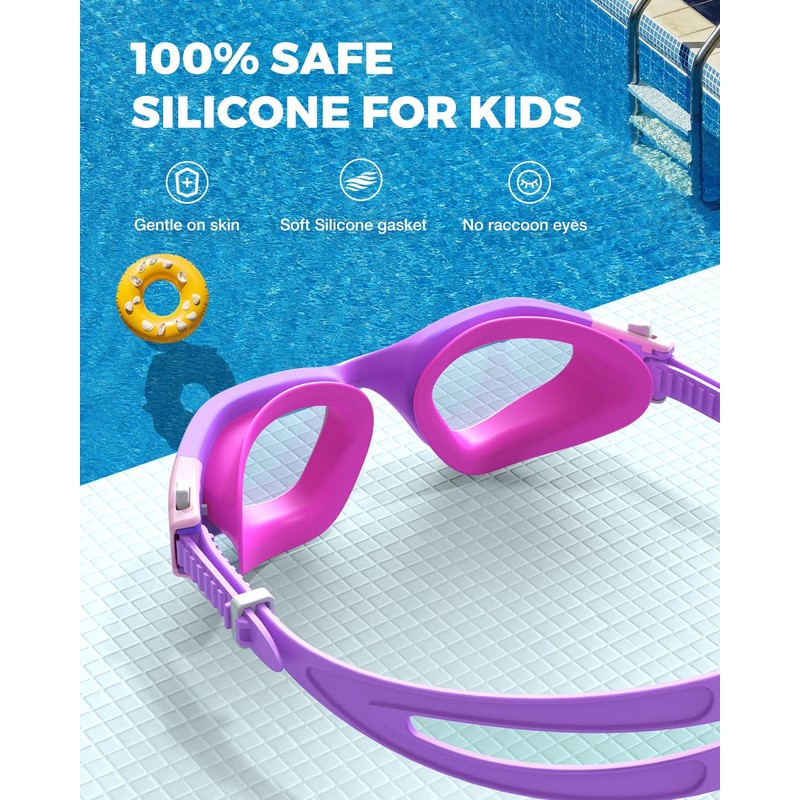 OMID Kids Swim Goggles, P2mini Lite Clear Lens Goggles for