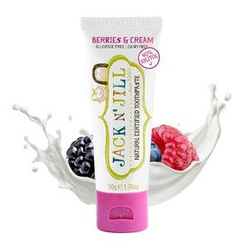 Jack N' Jill Natural Certified Toothpaste for Kids - Fluoride Free Kids & Toddlers Toothpaste, Gently Cleans Teeth, Helps Soothe Gums, 40% Xylitol, BP