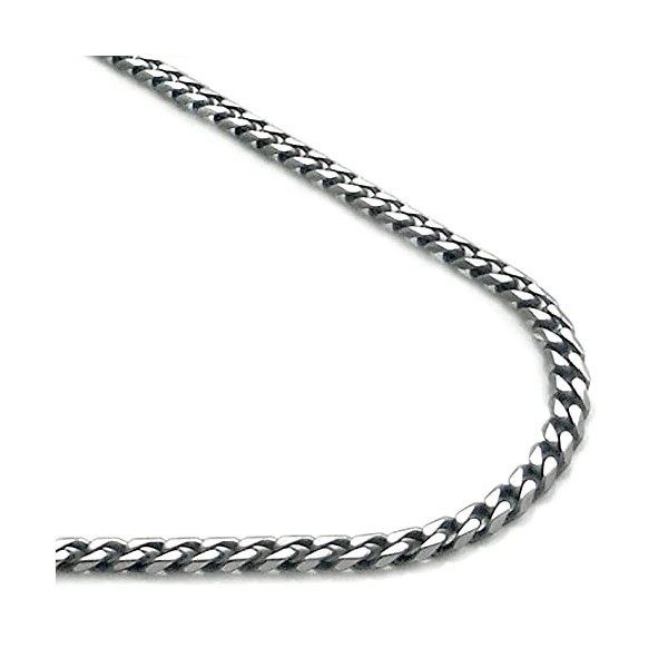 Titanium 4MM Curb Chain Link Necklace 22"