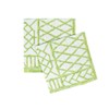 Caspari Bamboo Screen Moss Green Paper Linen Dinner Napkins -