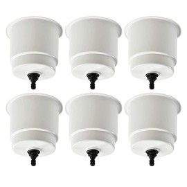 MARINE CITY White Closeable Plastic Cup Holder with Center Drain for 30 Oz Rocky Mountains Mug - Ideal for Marines, Boats, Yachts, RVs, Caravans (Pack of 6)