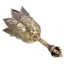 Zerodeko Manual Hand Cranked Bell Vintage Decorative Metal Bell for Classroom Restaurant and Elderly Care Crisp Sound Sturdy Quality Construction for Attention Grabbing Service