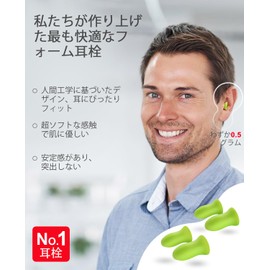 HUFFBIO Revolutionary Ear Plugs for Sleeping, Soft Foam, 5 Pairs,-36dB,2023 New Noise Cancelling Design, Super Soft & Reusable, Deep Sleep, Snoring Blocking, For Travel, Concert, Study, Work (Light Green)