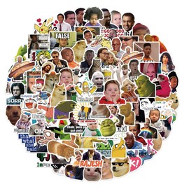 Set of 100 Funny Meme Stickers for Laptop - Waterproof Vinyl Stickers for Children, Teens & Adults - Perfect Decoration for Water Bottles, Scrapbook, Skateboard & Car
