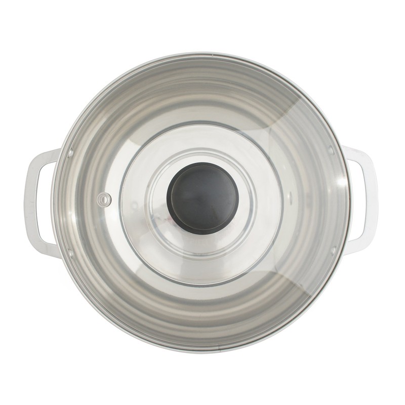 SPT HK-4200B Pot with Glass Lid, Stainless Steel, 3.5 L