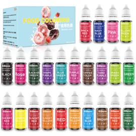 Food Coloring, Edible Pigment Liquid Set 24 Colors, Food Coloring Set, Very Suitable for Decoration, Slime, Fondant, Icing, Cooking, DIY Crafts, Home and Bakery Baking Uses (10ml) Bottle