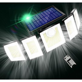 MDCMDCM Solar Outdoor Lights Motion Sensor Waterproof - 416 LEDs 3000 Lumens Super Bright Solar Flood Security Light for Porch Yard Patio Garage, 3 Brightness 3 Modes (1 Pack 416LEDs)