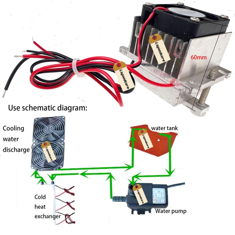 Lsgoodcare 12 V Thermoelectric Peltier Cooling System, Semiconductor Cooling Cooler,