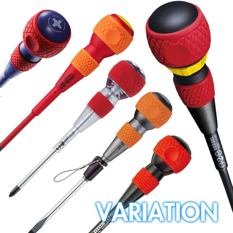 Vessel Ball Grip Screwdriver (w/ Shank Cover)