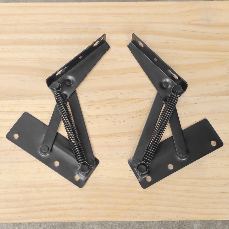 2 PCS Black Folding Spring Hinges,80 Degree Foldable Cabinet Hinges