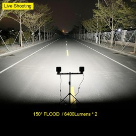 Exzeit 128W Waterproof Led Boat Lights, 12800 Lumens Marine Lights150°Flood Spreader Light for Ponton T-top Stern Yacht, 4.3inches, 12/24V