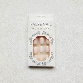 Light Pink Press on Nails Short Square Fake Nails Full Cover False Nails with Design Solid Color Acrylic Nails Cute Glossy Artificial Nails Stick on Nails for Women DIY Manicure 24 Pieces