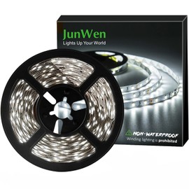 JUNWEN 20FT LED Strip Light Warm White 360 LED Beads,12V Soft Dimmable Warm Lights Strip, for Bedrooms, Mirror, Kitchen, Home Decoration, Not Waterproof
