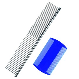 Pet Grooming Brush Metal Flea Comb for Removing Tangles Knots Professional Grooming Tool