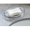 Glass Soap Dish for Bathroom Countertop, Shower, Kitchen Sink, Oval