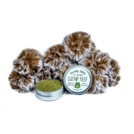 Meowy Janes 10 Pack Furry Ball | Faux Fur Cat Toys with Catnip Dry Rub Powder