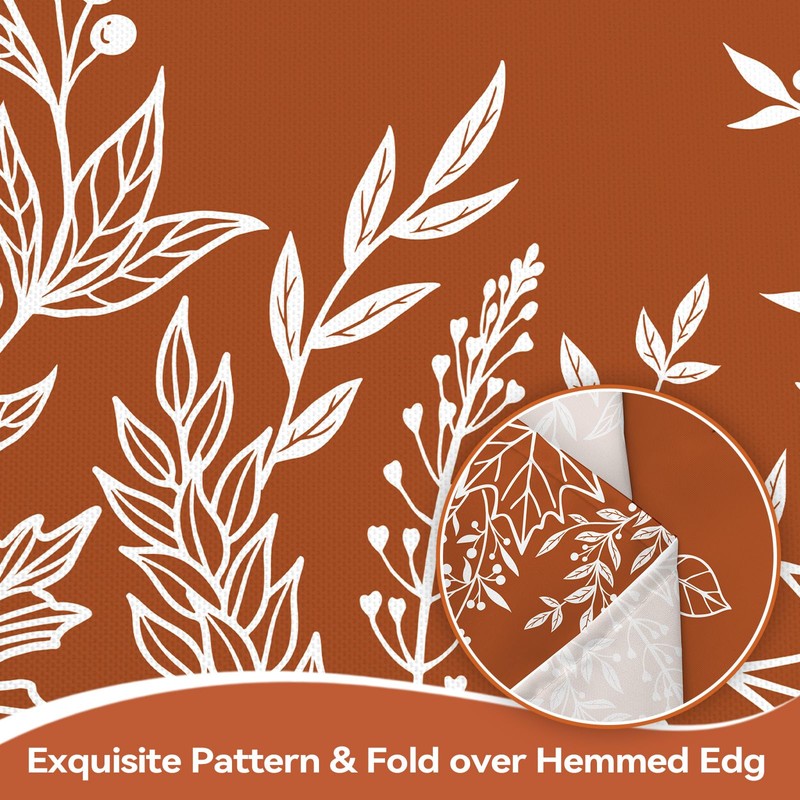 Fall Wild Flowers Leaf Rectangle Table Cloth Caramel 60x84inch