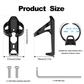 DDJ for Airtag Bike Water Bottle Holder, Waterproof for AirTag Bike Mount Hidden GPS Tracker Anti-Theft, Bicycle Bottle Cages with Safety Screw Tool, Universal Bike Drink Cup Holder for Road MTB Bike