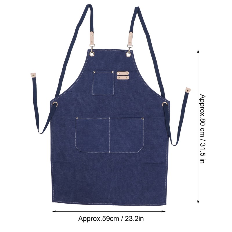 Cotton Canvas Apron Adjustable Cross Back Apron Kitchen Cooking Apron