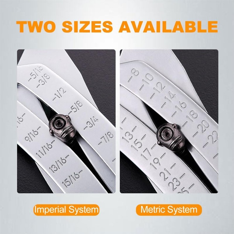 Portable Precise Thread Size Tester, Inch and Metric Thread Gauge,