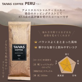 TAIVAS COFFEE Coffee Beans, 7.1 oz (200 g), Direct Import from Peru Farms, 87.5 Cupping Tests, Specialty Coffee, Medium Deep Roasted