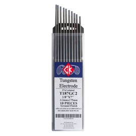 CK T187GC2 2% Ceriated Tungsten Electrode 1/8" X 7", 10 Pack