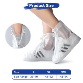 yolzhxe Shoe Covers Waterproof, Rain Cover Shoes Reusable, Non-Slip Overshoes Rain for Men Women, Rain Overshoes for Rain, Snow Day, Muddy Roads, XL