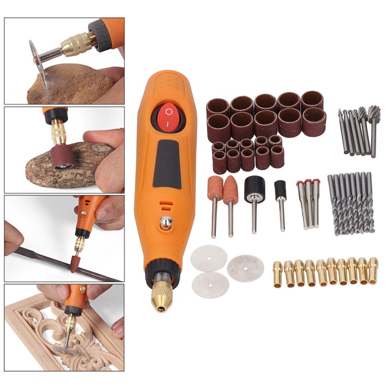 12V Electric Grinder Pen Multifunctional Portable Carving Tool Kit for