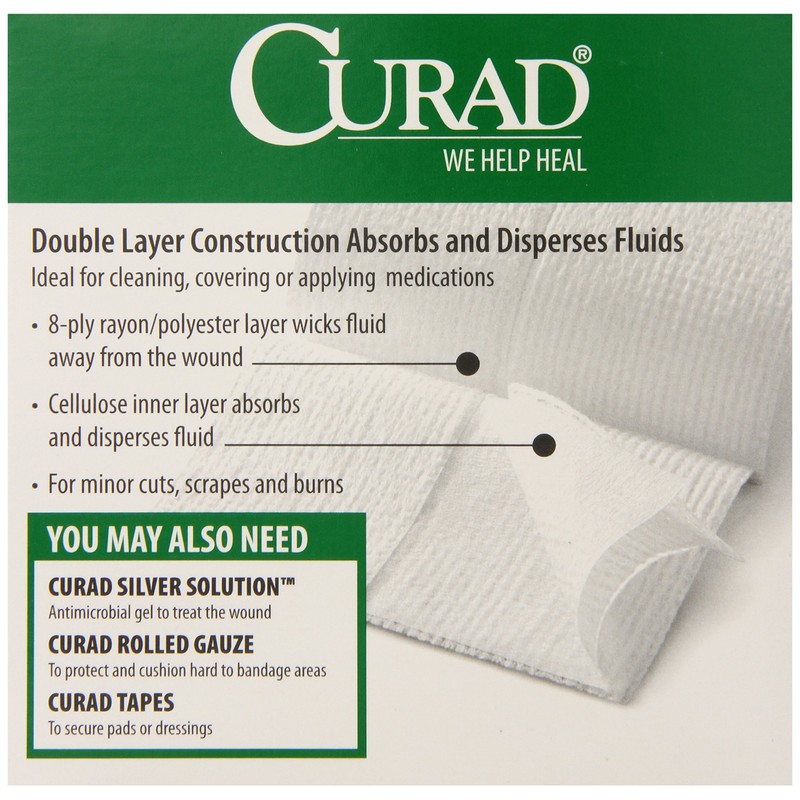 Curad Medium Gauze Pads 3" x 3", 25 ea (Pack