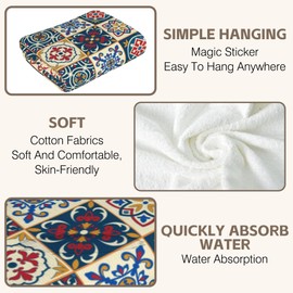 KYNWOGA Hand Towels,Retro Travel Labels Bathroom Hand Towels Set of 2 Dish Towels Soft Absorbent Decorative Hand Towels for Bathroom Kitchen Yoga Home Decor 14 x 28 in