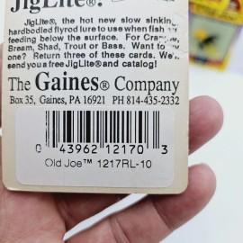 Gaines Vtg New Gaines Old Joe With Legs Handmade USA Cork Flyrod Popper Bug Sz 10 Hook - 1217RL-10 - Black/Yellow Stripes