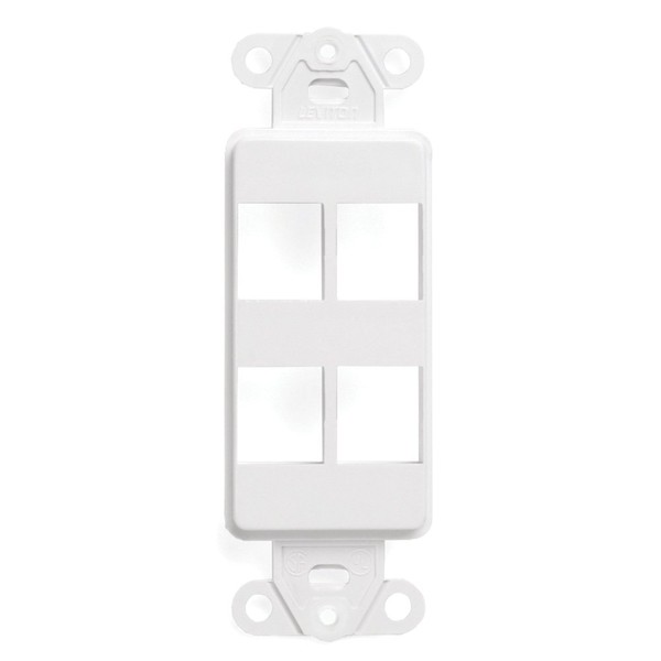 Leviton 41644-W QuickPort Decora Insert, 4-Port, White