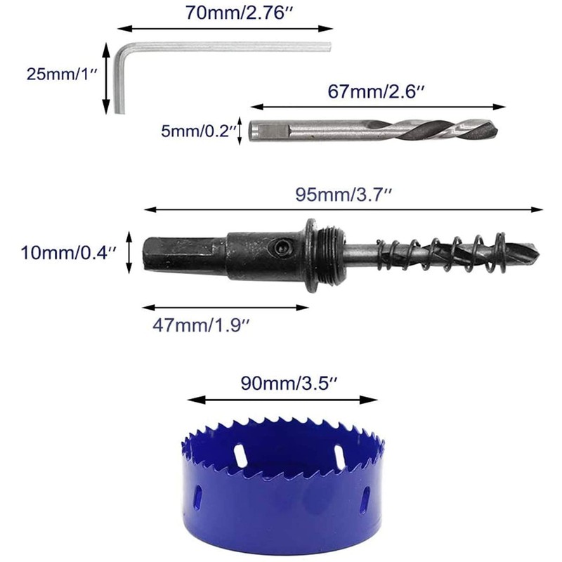 Luomorgo 3.5 Inch 90Mm Hole Saw, 1 1, 4 Inch