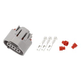 A ABSOPRO 3 Pin Idle Air Control IACV Connector Plug 2.2 mm Series Female Wire Terminal Connector for Honda K20 Plastic Grey